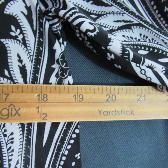 Coco + Carmen Top Womens L/XL Black White Floral Tunic Momcore Work Blouse - Picture 5 of 7